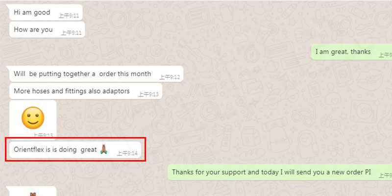 Orientflex get reputation from client